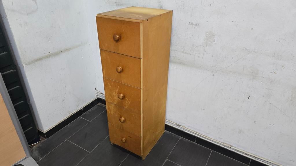 houten kast met vijf laden zware afmetingen 88x34x44cm, Ophalen of Verzenden
