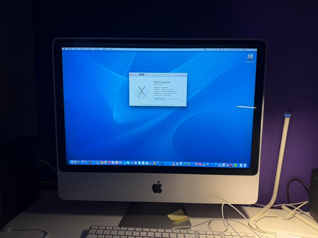 I MAC APPEL 24" 2008, Computers en Software, Apple Desktops, Ophalen, 24 pouces, 2 tot 3 Ghz, IMac