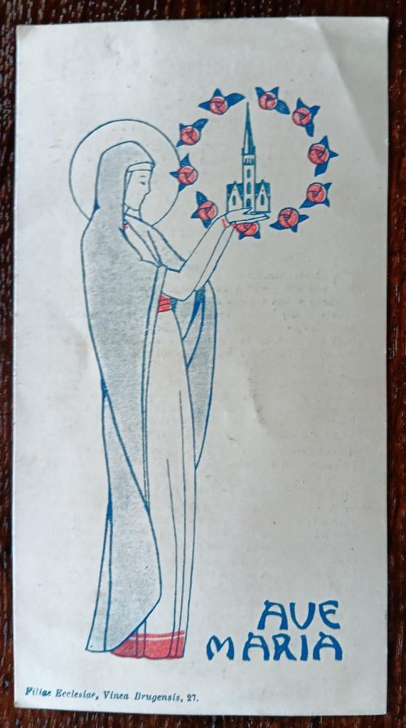 prentje 1942 Sint-Hilonius parochie Izegem, Verzamelen, Bidprentjes en Rouwkaarten, Ophalen