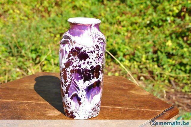 vase a facette marbré mauve et blanc, Enlèvement ou Envoi, Utilisé