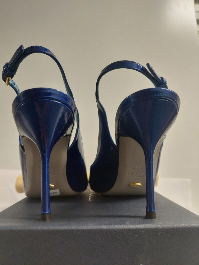 414C* Sergio ROSSI sexy luxe blauwe volledig leren sandalen, Kleding | Dames, Schoenen, Sergio Rossi, Nieuw, Verzenden, Blauw