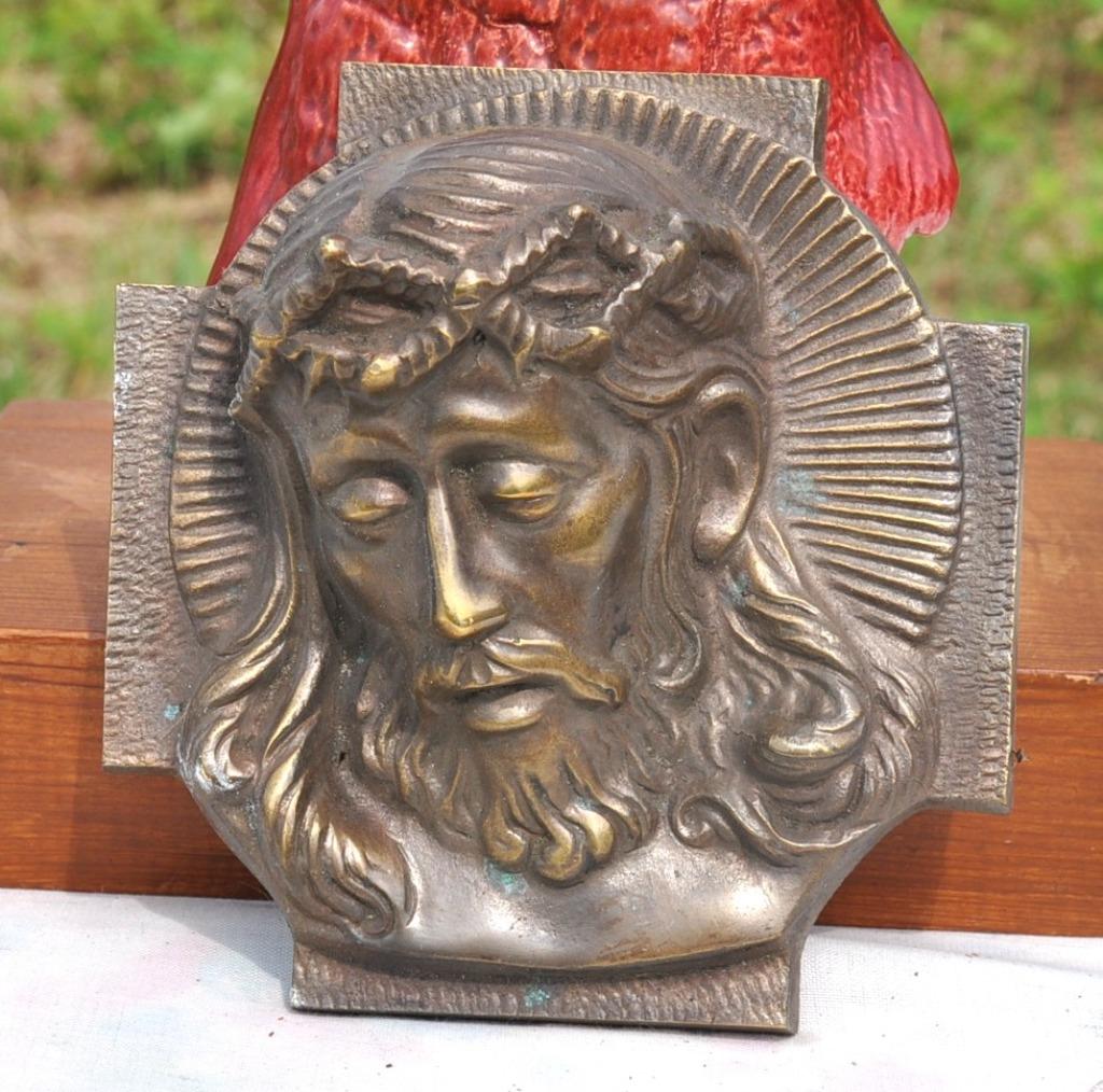 croix visage du christ en laiton, Ophalen of Verzenden