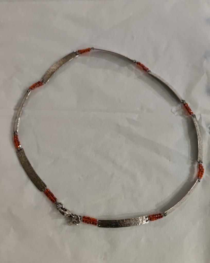 Halsketting halssnoer ketting Nadine Wijnants zilver 925, Enlèvement ou Envoi, Utilisé, Argent, Argent