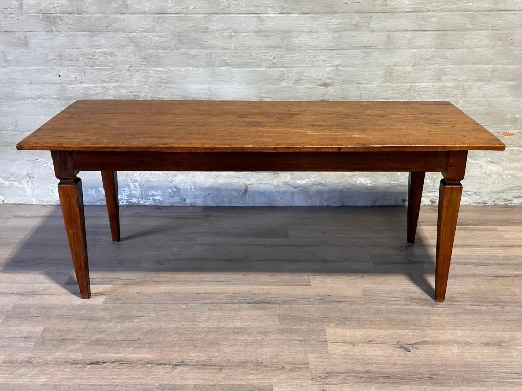 Authentieke boerentafel - 196 x 89 cm + 78,5 cm, Gebruikt, Eikenhout, Vijf personen of meer, Rechthoekig