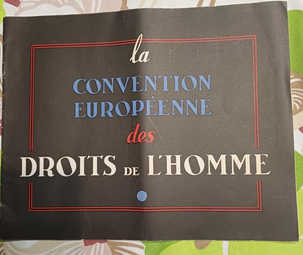 Brochure la Convention Européenne des Droits de l'Homme, Ophalen of Verzenden, Maatschappij en Samenleving