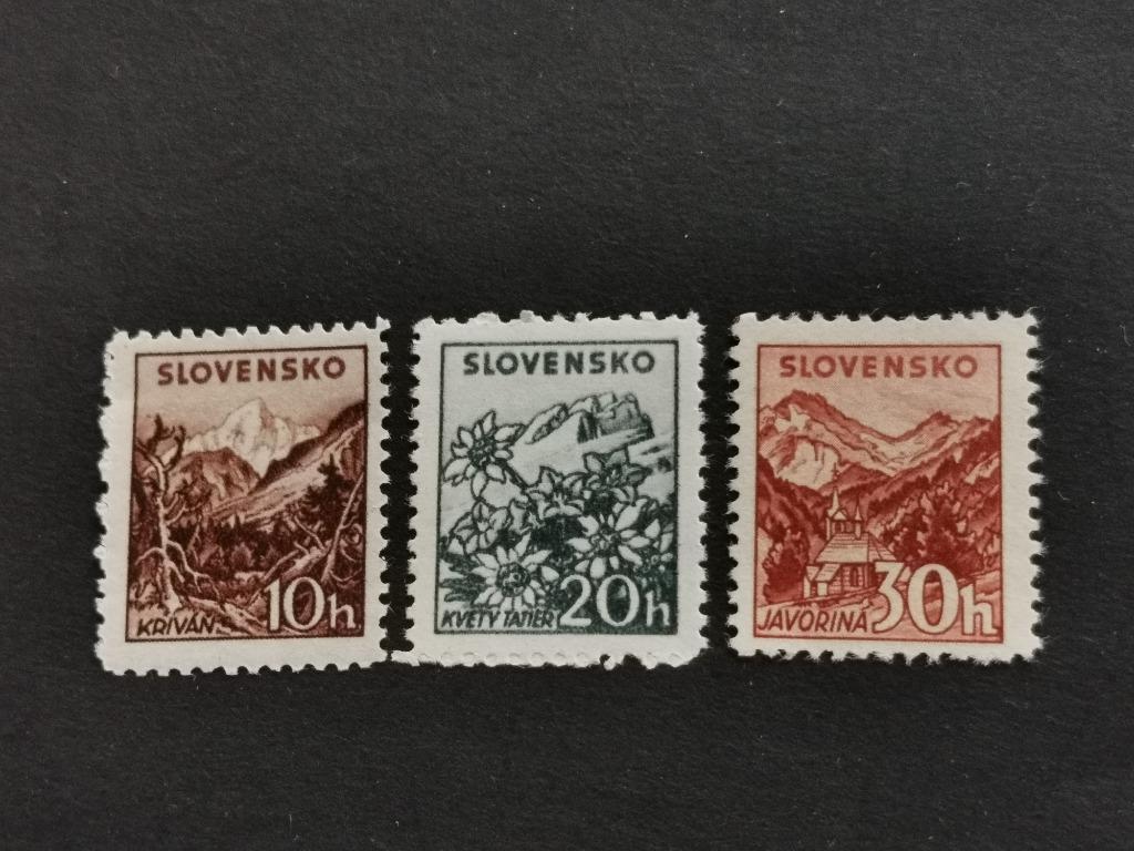 Slovakije 1940 - berglandschappen, bloemen, edelweiss, Ophalen of Verzenden, Overige landen, Postfris