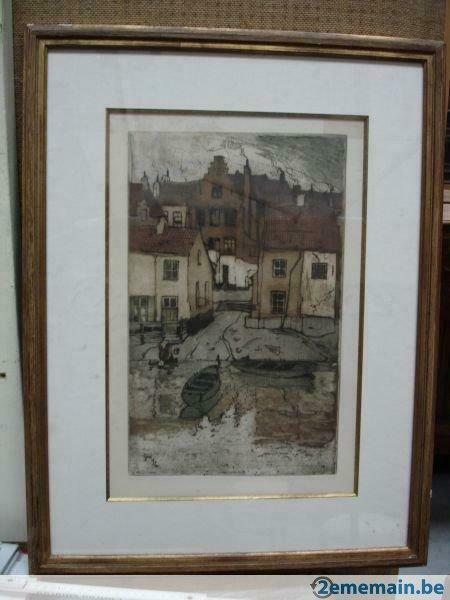 Van der Loo Marten (Mortsel 1880-Antwerpen 1920) eau forte, Ophalen