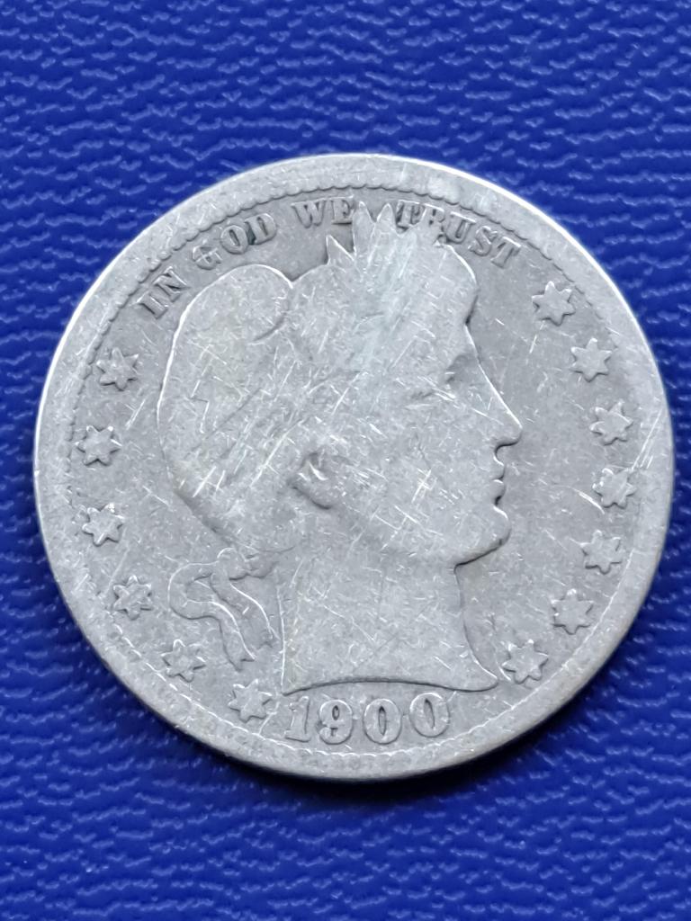 1900 O États-Unis 1/4 dollar argent Nouvelle-Orléans, rare, Envoi, Amérique du Nord, Monnaie en vrac, Argent