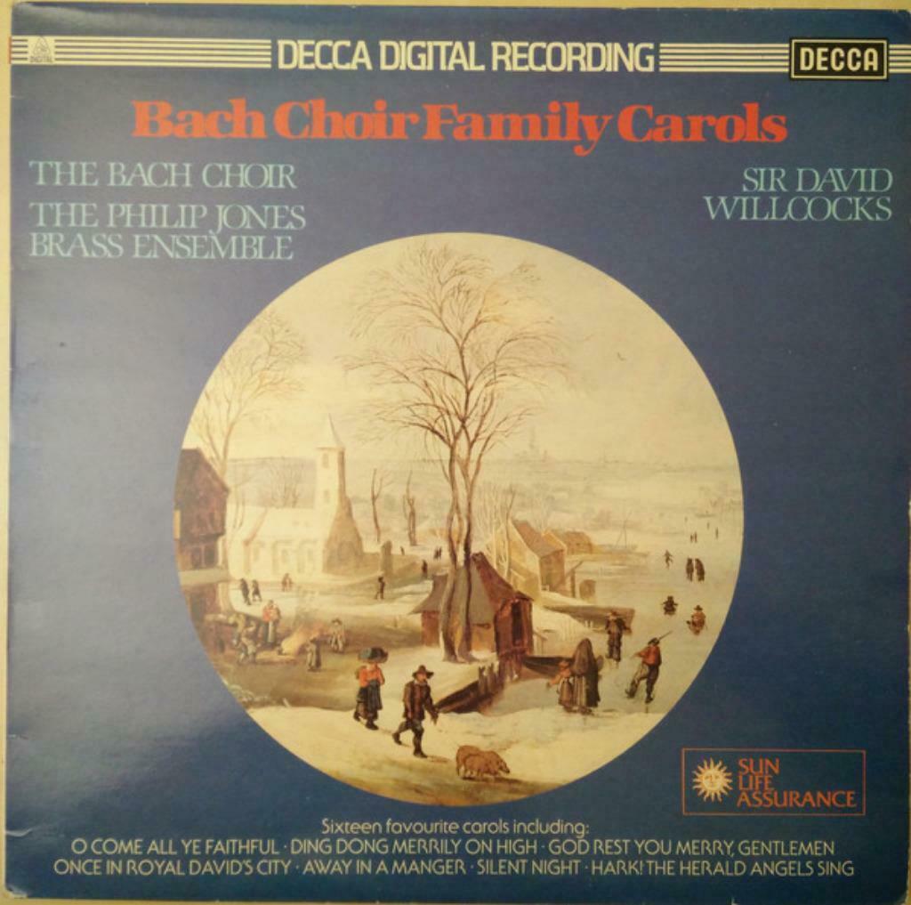 LP Bach Choir J Brass Ensemble Willcocks Family Carol 1980, Orchestre ou Ballet, 12 pouces, Enlèvement ou Envoi, Utilisé