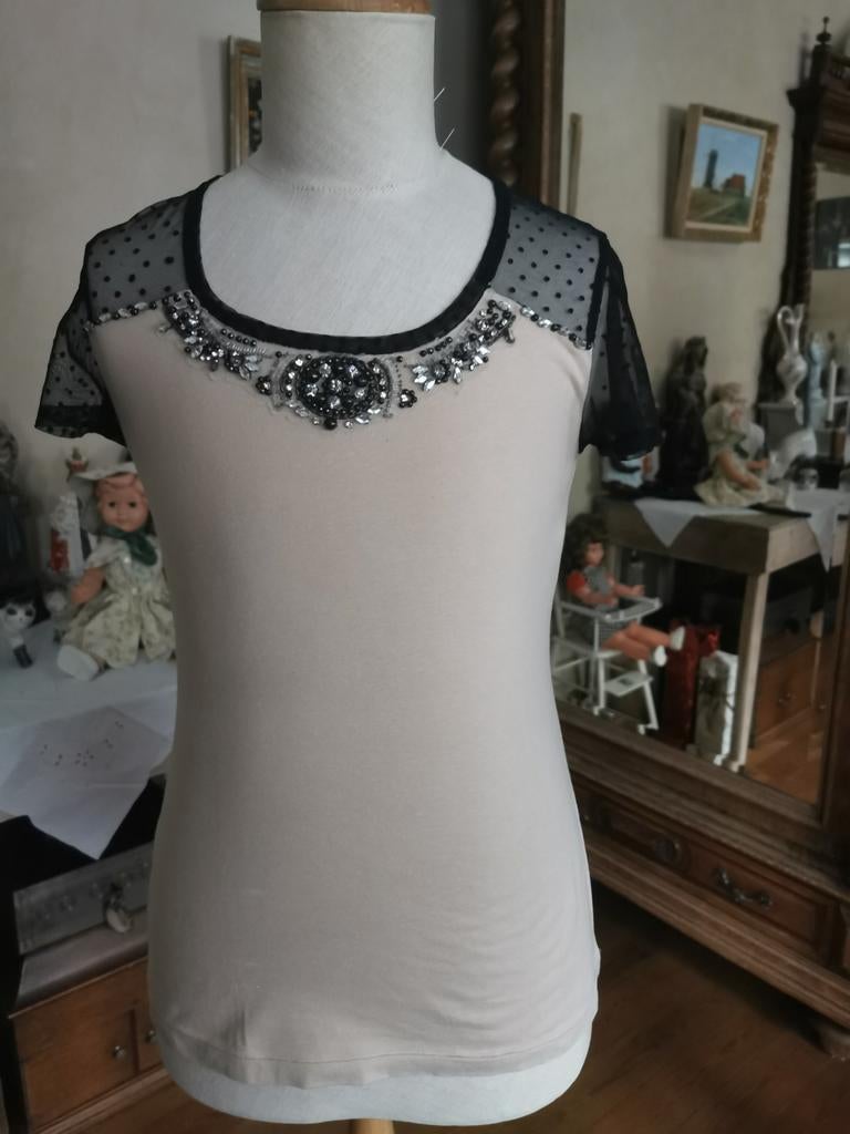 Als nieuw feestelijk topje van SCEE, Kleding | Dames, Ophalen of Verzenden, Zo goed als nieuw, Maat 36 (S), Zwart