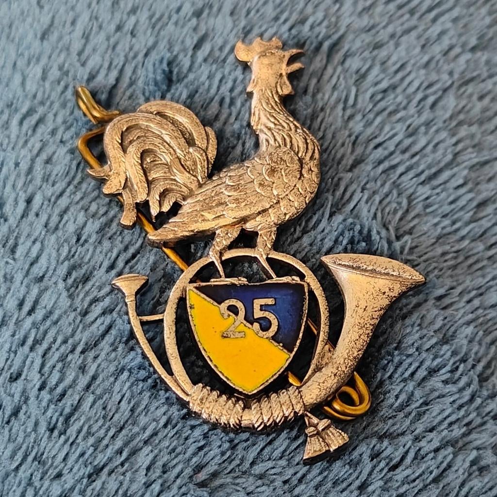 Médaille militaire française du 25e régiment de fantassins, Enlèvement ou Envoi, Armée de terre, Emblème ou Badge