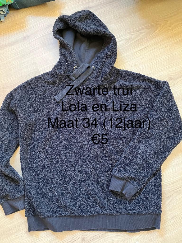 Zwarte trui Lola en Liza maat 12 jaar, Lola & Liza, Ophalen of Verzenden, Zo goed als nieuw, Maat 34 (XS) of kleiner