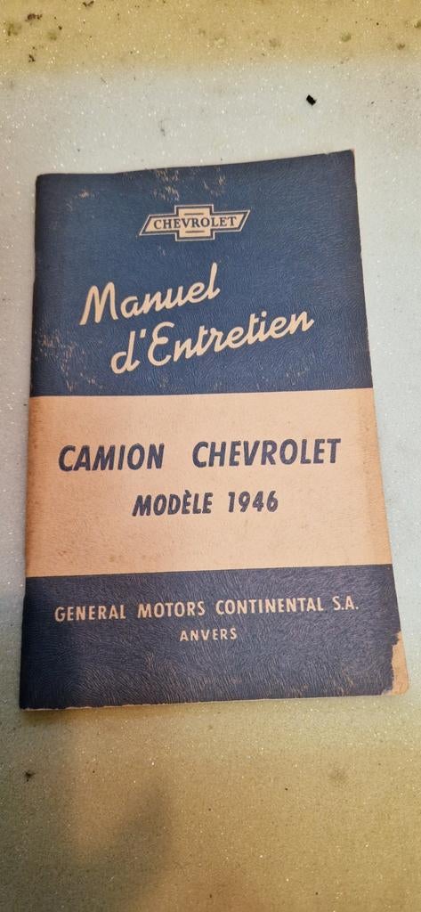 Manuel de bord camion chevrolet chevy 1946, Livres, Enlèvement