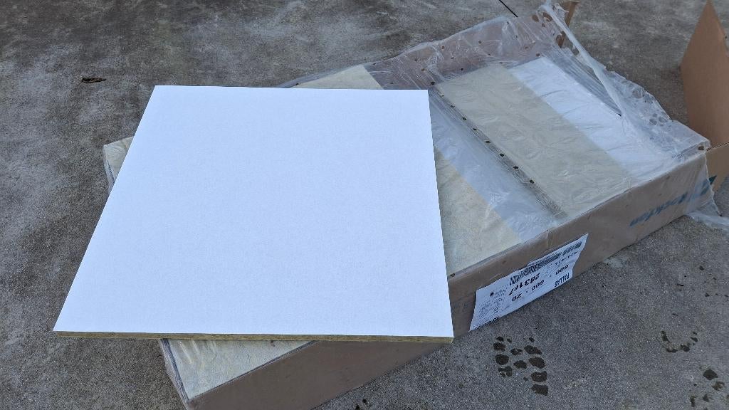 Rockfon Pallas plafondtegels 60x60x2cm nieuw 15st + profiel, Doe-het-zelf en Bouw, Nieuw, Steenwol, 5 tot 10 m², Ophalen