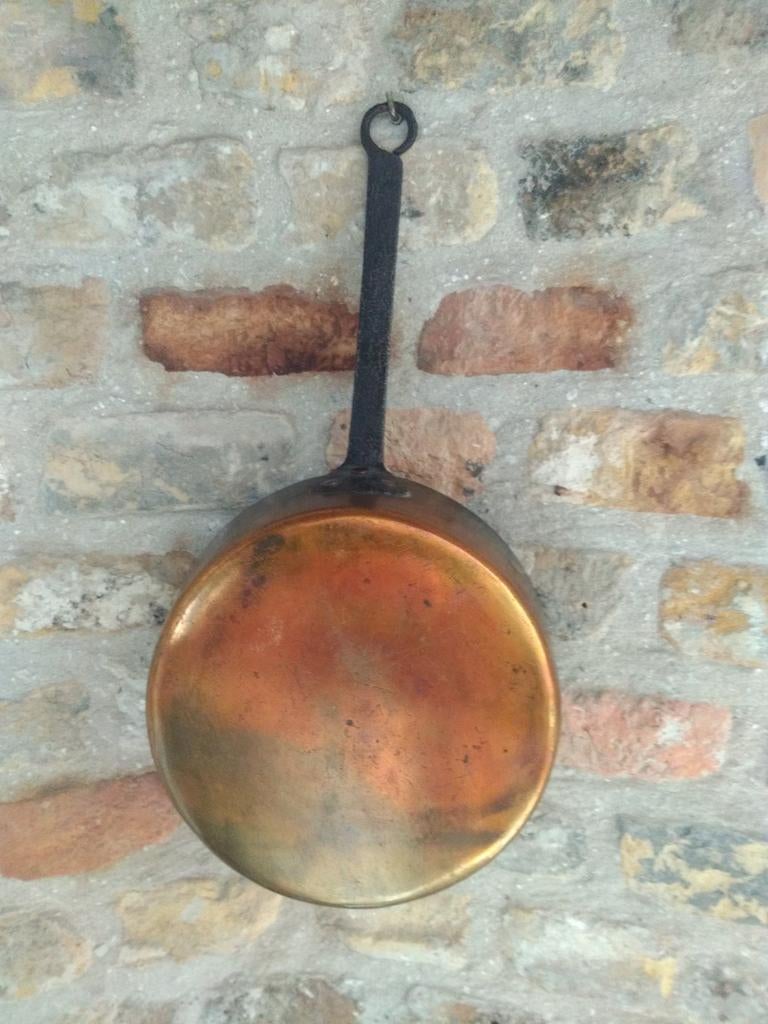 Antieke koperen steelpan, Antiek en Kunst, Ophalen, Koper