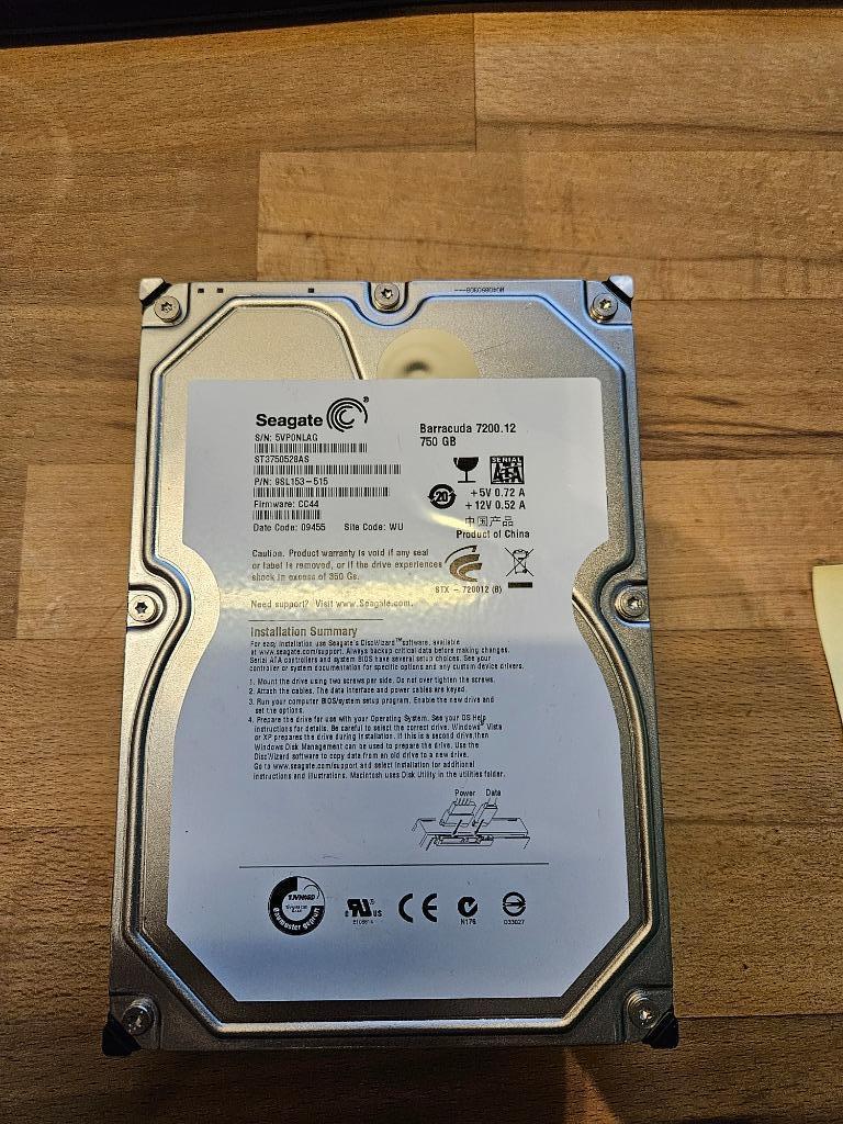 Seagate Barracuda 7200.12 750GB Hard Disk SATA (2 stuks), Enlèvement ou Envoi, Interne, Utilisé, Seagate