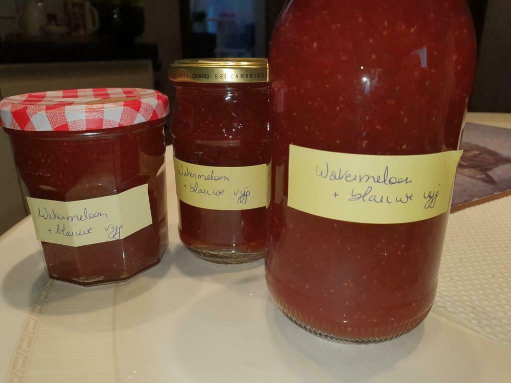 Verse frisse watermeloen en blauwe vijg marmelade, Ophalen of Verzenden