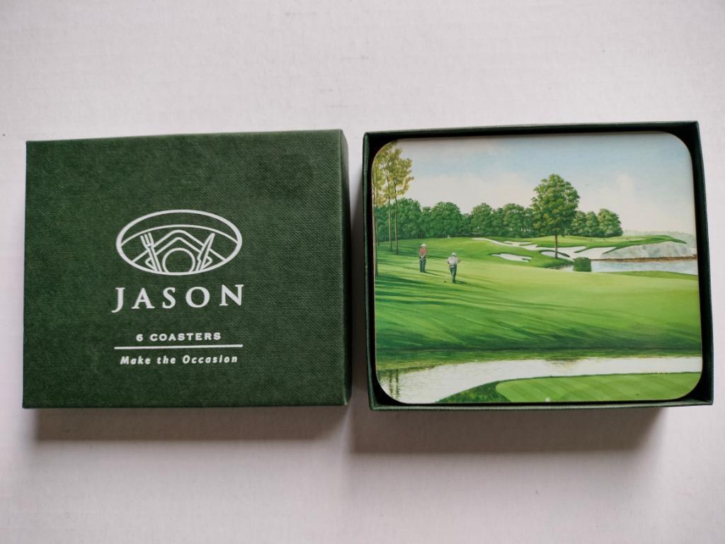 🏌️ Jason Coaster 6 sets Chip Putt Rect D2339 sur le thème d, Enlèvement ou Envoi, Comme neuf, Autres types