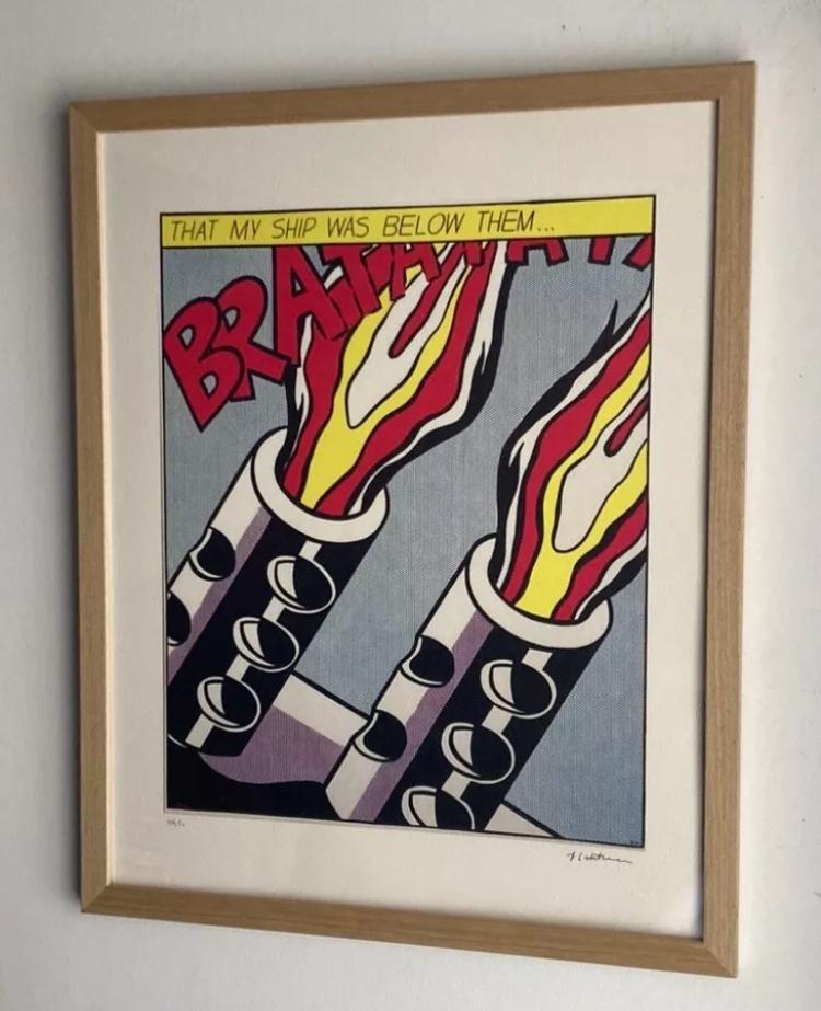 Lithografie van Roy Lichtenstein. Ingelijst verkocht, Ophalen of Verzenden