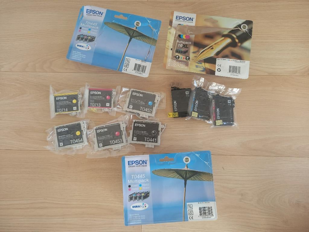 Lot de 13 cartouches d'encre EPSON T0441 T0452 T0453 T0454, Computers en Software, Printerbenodigdheden, Nieuw, Toner, Ophalen of Verzenden