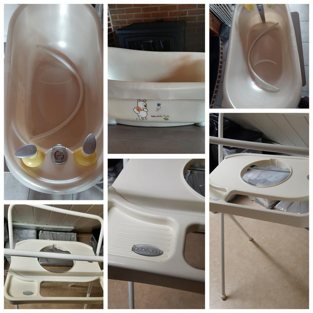 Baignoire pour bébé avec support et pompes à savon, Enlèvement, Utilisé