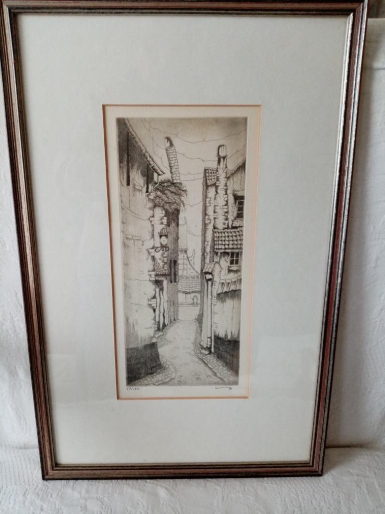 Litho/Gravure sur cuivre du graphiste  Wim Van Kuyck  48/31c, Enlèvement
