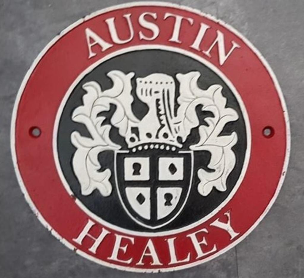 Austin Healey zwaar gietijzer reclame bord veel andere kado, Enlèvement ou Envoi, Comme neuf, Panneau publicitaire