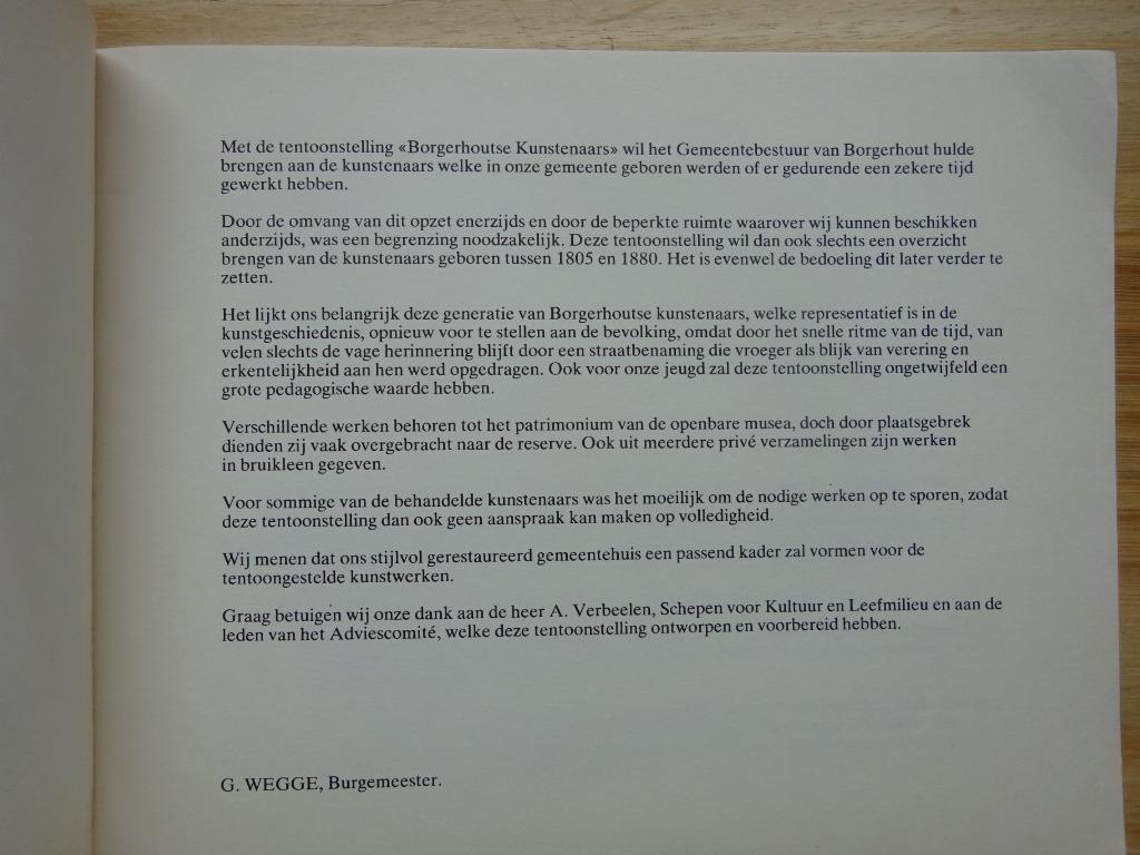 Borgerhoutse kunstenaars 1805-1880, Borgerhout 1973, Enlèvement ou Envoi, Utilisé, Peinture et dessin