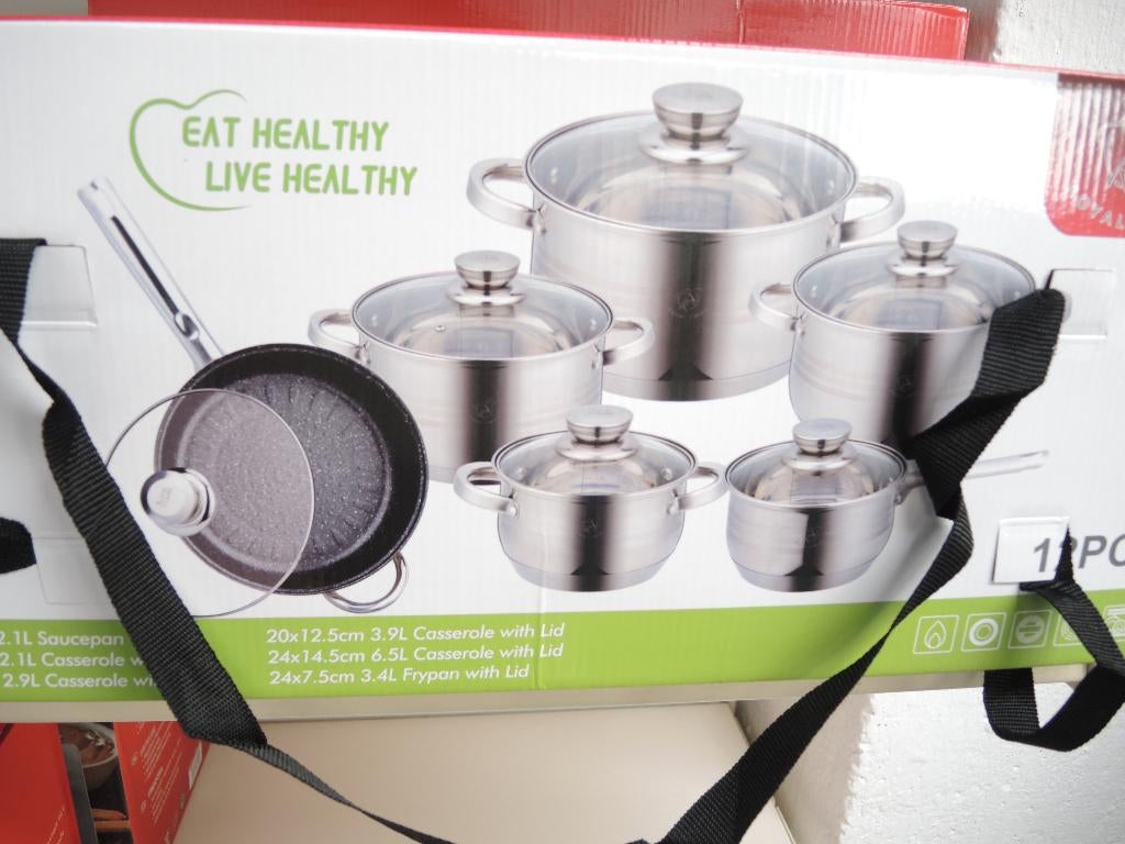 Pannen set 12 stuks nieuw!, Huis en Inrichting, Keuken | Potten en Pannen, Inox, Qw, Nieuw, Pannenset