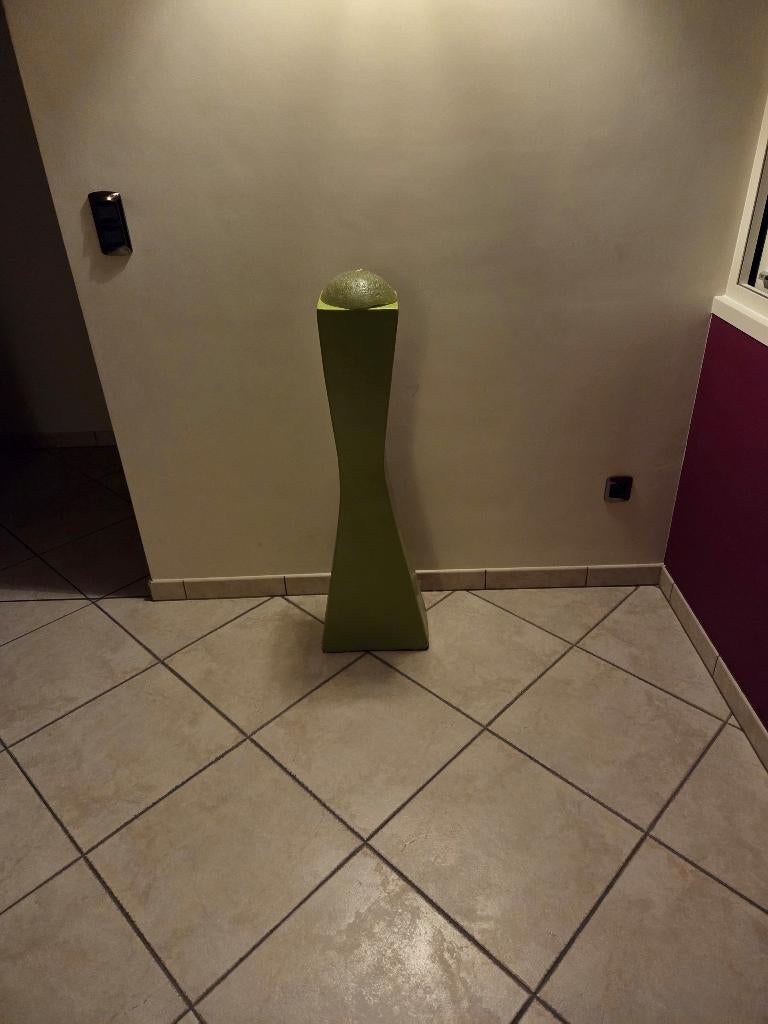 Grande bougie décorative verte sur pied – 104 cm, 75 cm ou plus, Comme neuf, Bougie, Vert