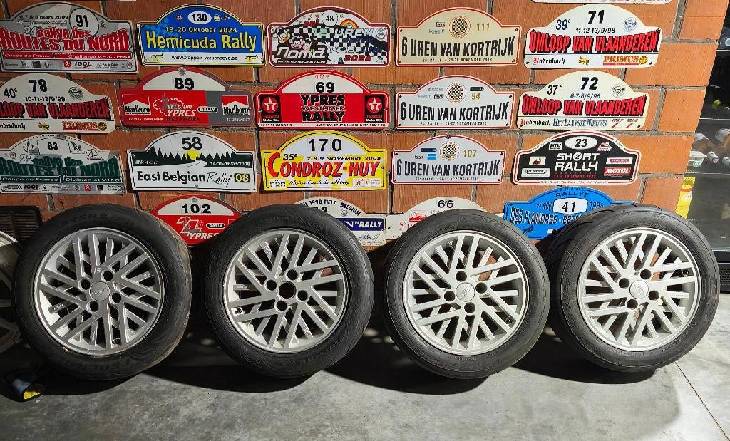4 velgen met banden Ford Sierra Cosworth 7x15j, Ophalen, Gebruikt, 15 inch, Band(en)