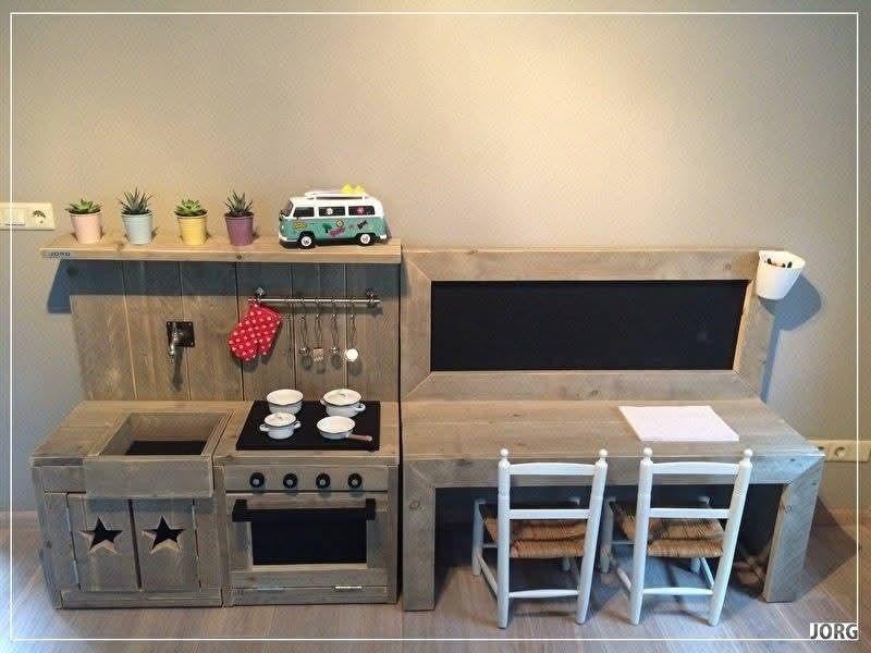 Kinderkeuken in steigerhout, Ophalen of Verzenden