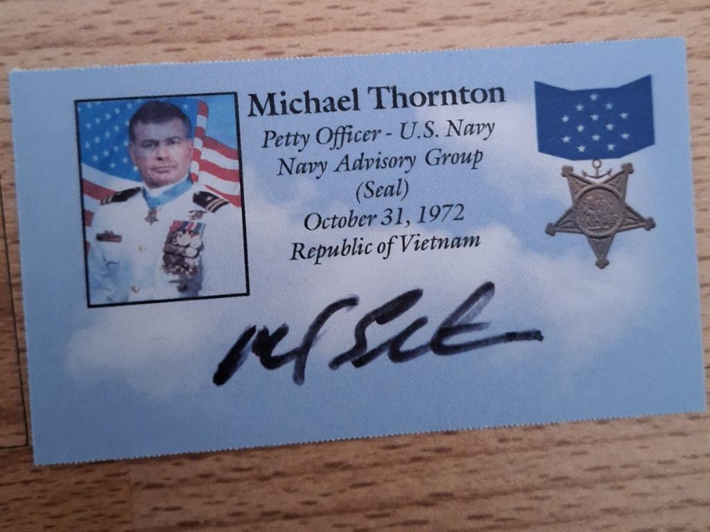 Handtekening van veteraan Michaël THORNTON MOH VIETNAM, Verzamelen, Ophalen of Verzenden