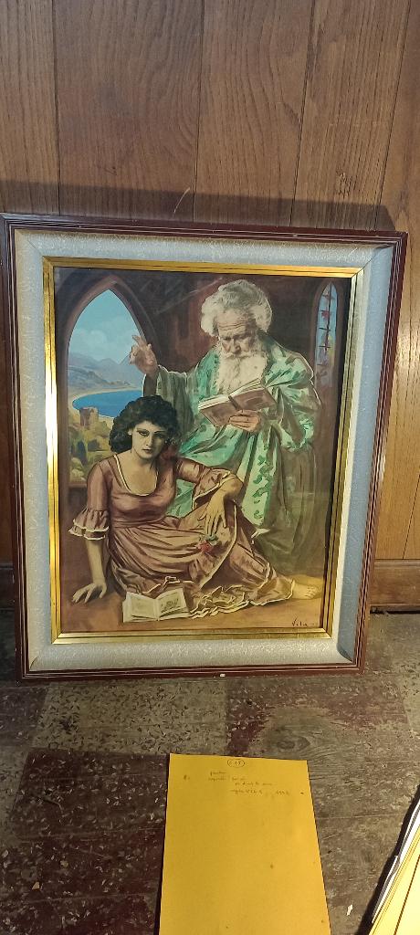 Oosterse schilderkunst gesigneerd Vila 1943, n619, Antiek en Kunst, Ophalen