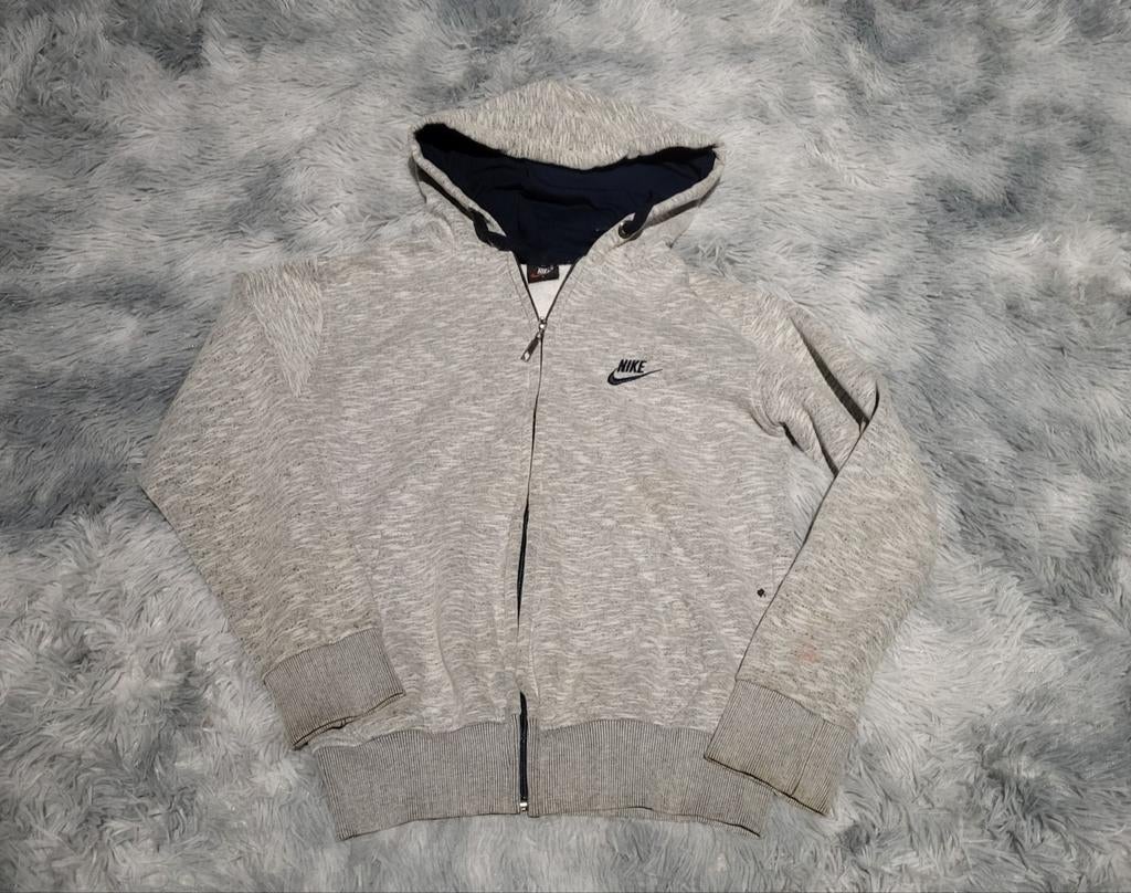 Nike hoodie met volledige ritssluiting - Heather Grey & Blac, Kleding | Heren, Truien en Vesten, Gedragen, Maat 52/54 (L), Grijs