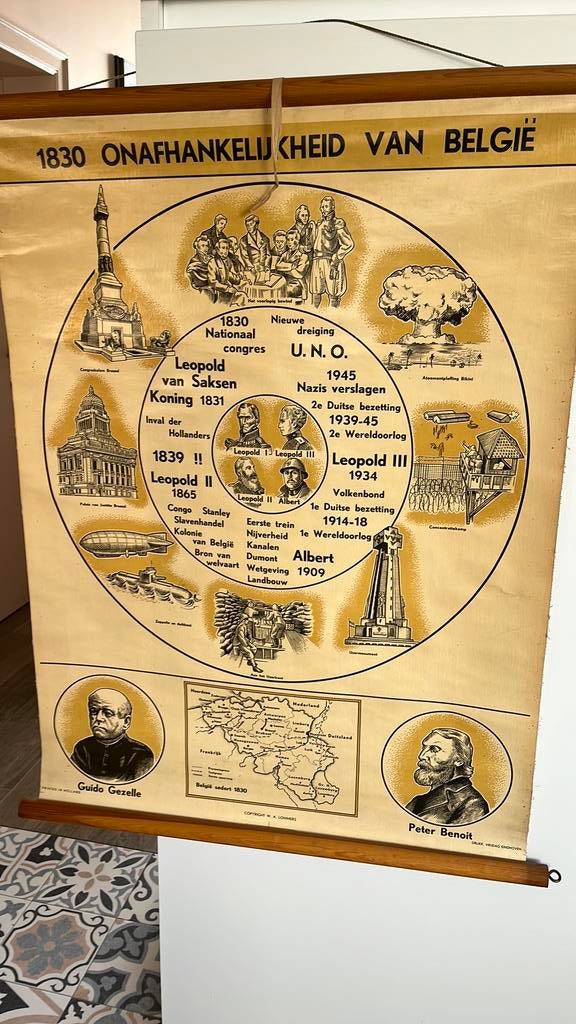 Oude muur kaart, Antiek en Kunst, Ophalen, Geschiedenis