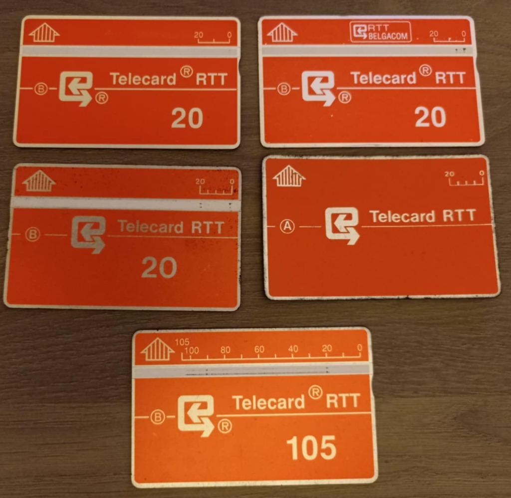 Lot 5 anciennes cartes téléphoniques RTT, Verzamelen, Verzenden