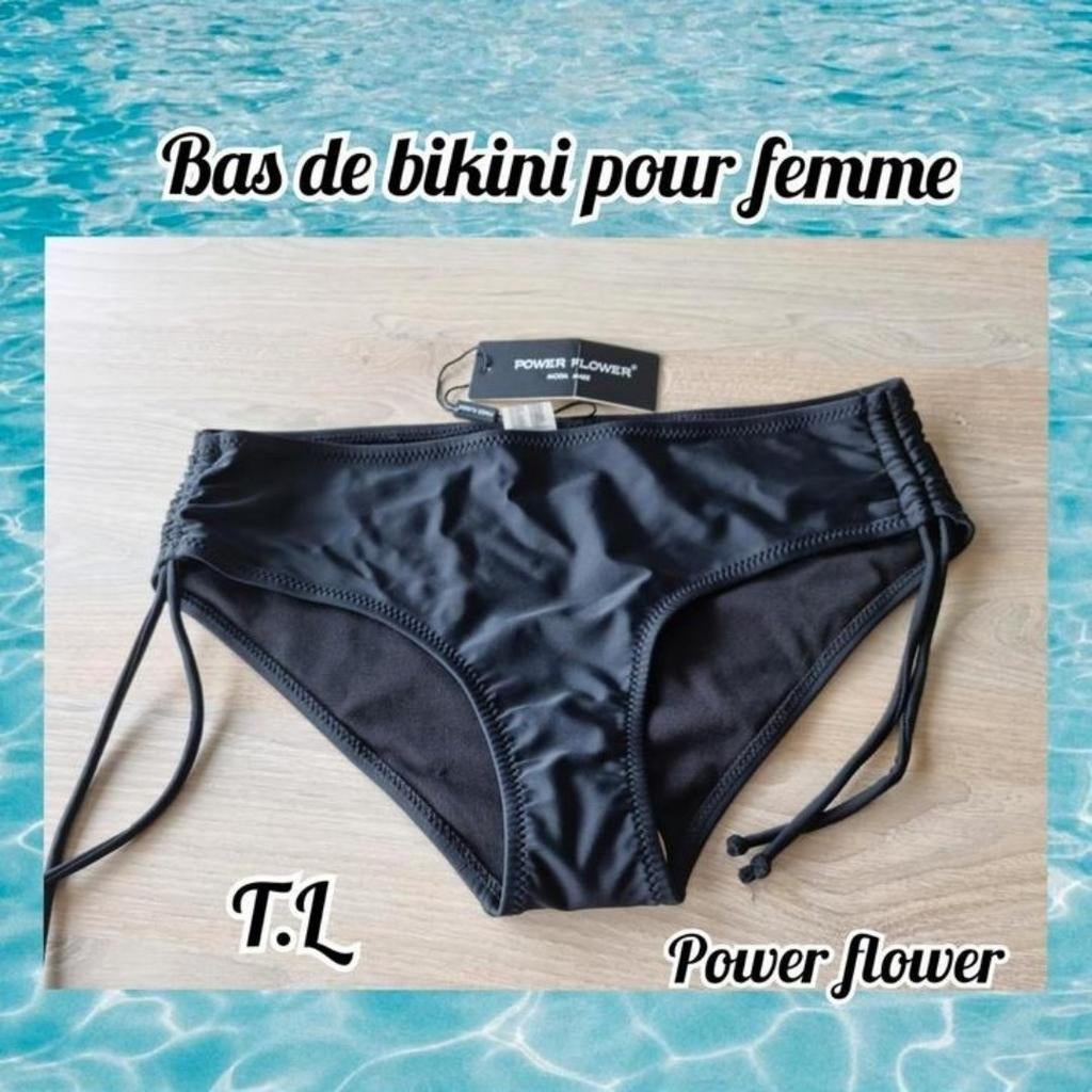 Slip de bain pour femme-noir-Piwer Flower-T.L, Neuf, Enlèvement ou Envoi, Power Flower, Maillot de bain ou Short