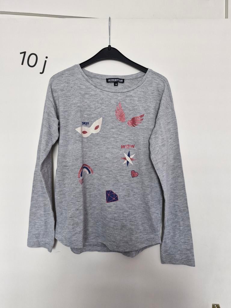 T-shirten met lange mouwen meisjes maat 134/140, Ophalen of Verzenden, Zo goed als nieuw