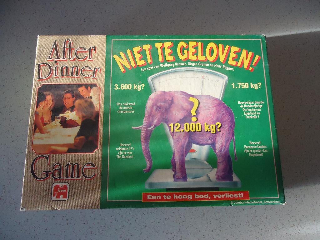 Vintage "After Diner Game" Niet Te Geloven van Jumbo., 1 ou 2 joueurs, Enlèvement ou Envoi, Comme neuf, Jumbo