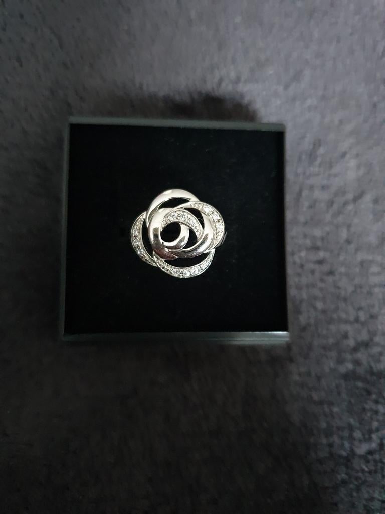 Zilveren ring van Nona maat 54, Met kristal, Ophalen of Verzenden, Zo goed als nieuw, Dame