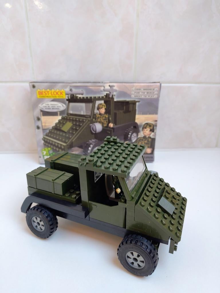 Jeep leger, bouwmodel.Best-lock construction toys., Ophalen of Verzenden, Gebruikt, Overige merken