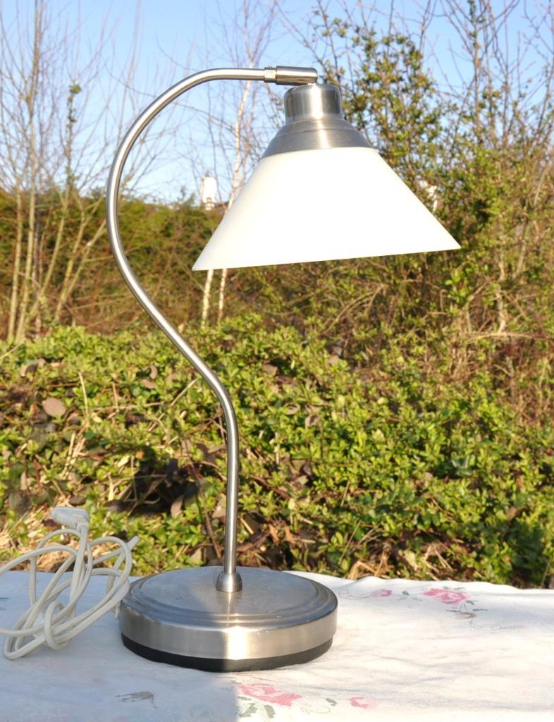 lampe de table ou de bureau metal et opaline, Enlèvement ou Envoi