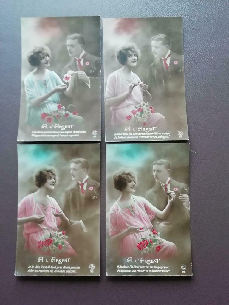 Oude Fantasiekaarten thema koppels 14 stuks, Verzamelen, Ophalen of Verzenden