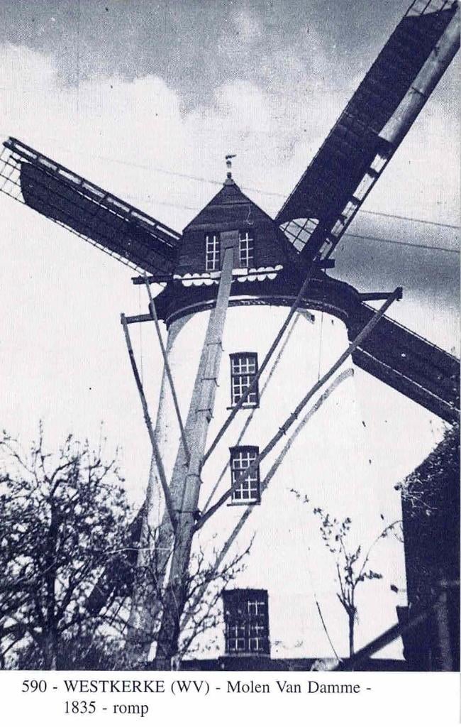 Westkerke - Molen Van Damme, Ophalen of Verzenden, 1980 tot heden, Ongelopen, West-Vlaanderen