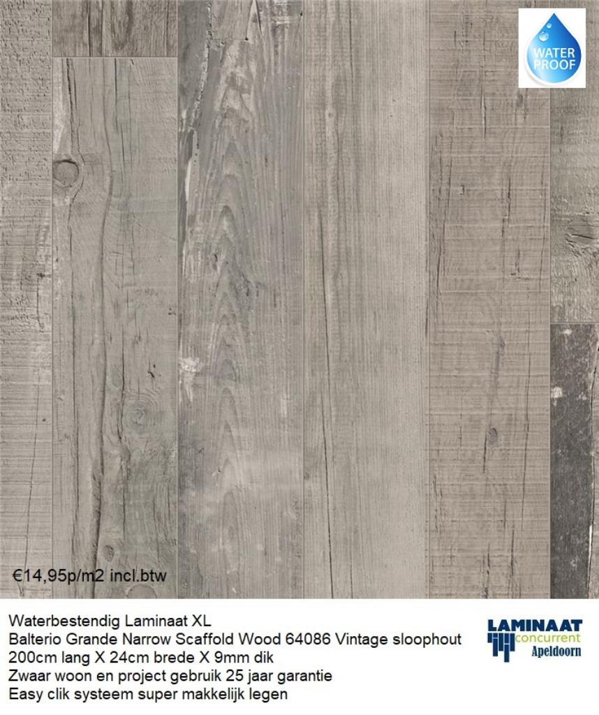 Waterbestendig Laminaat Scanfold Eik Natuur 9mm dik €14,95m2, Neuf, Aggloméré, Waterbestendig laminaat vintage sloophout 9mm dik
