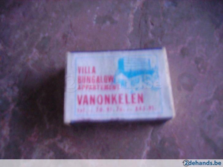 houten luciferdoosje villa bungalow appartement van onkelen, Utilisé, Boîtes ou marques d'allumettes