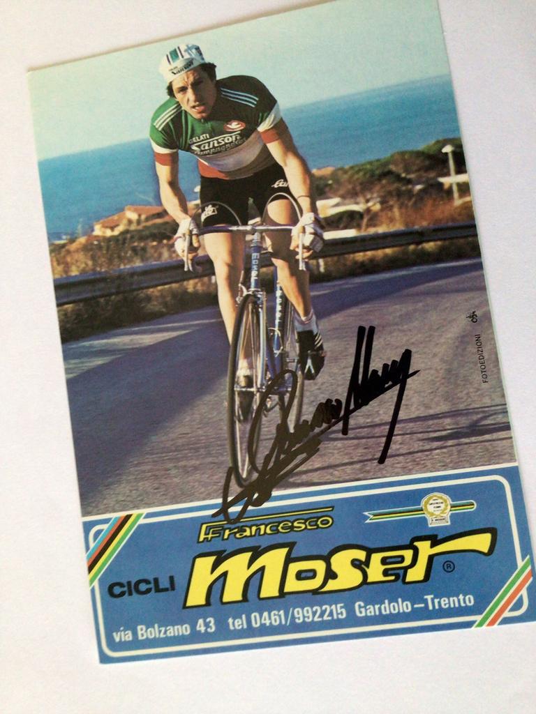 Wielerkaart 1980 team sanson francesco moser signe, Enlèvement ou Envoi, Comme neuf