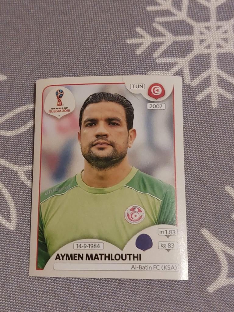 Panini/Sticker/Aymen Mathlouthi/Tunesië/WK 2018, Verzenden, Nieuw, Poster, Plaatje of Sticker