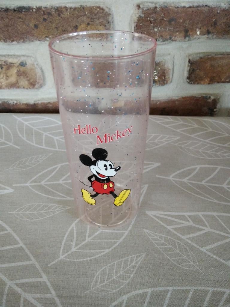 Glas Mickey Mouse plastic, Enlèvement ou Envoi, Mickey Mouse, Comme neuf
